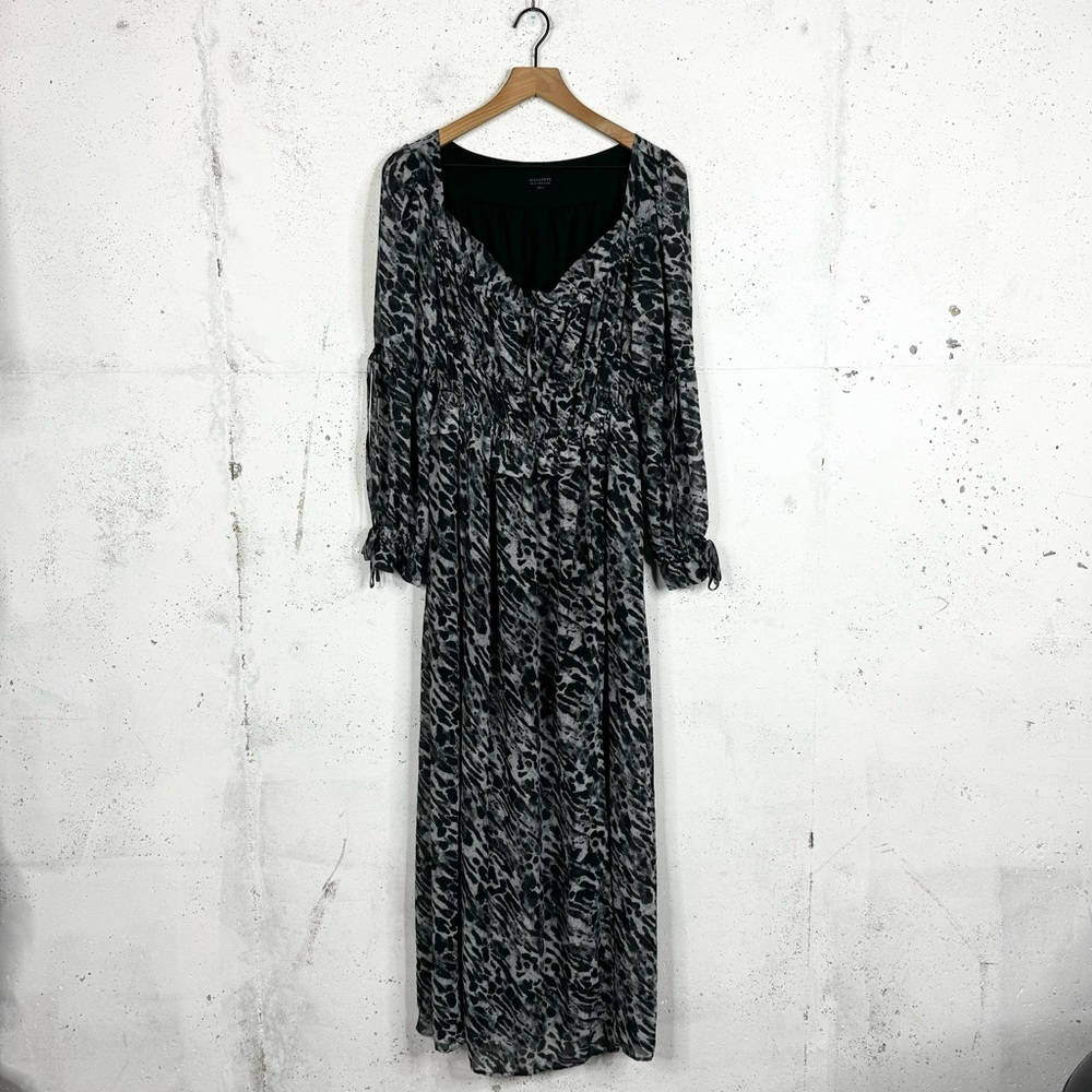 All Saints Black and Gray Maxi Dress